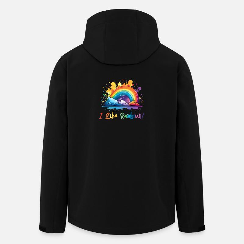 Ich mag Regenbögen - Recycelte Männer Softshell-Jacke von Stanley/Stella - Schwarz