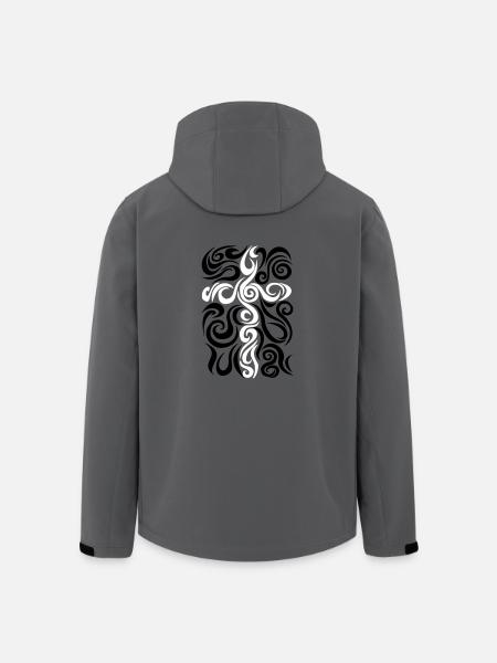 squiggle cross with outlines - Men’s Recycled Softshell Jacket by Stanley/Stella - black