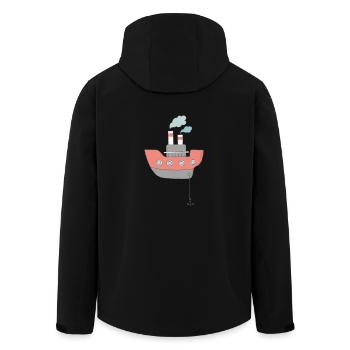 Boot - Recycelte Männer Softshell-Jacke von Stanley/Stella - Schwarz - Hinten - AI Model Male 185 light (185cm)