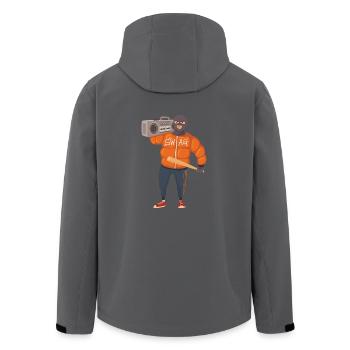 Gangster mit Baseballschläger und Ghettoblaster - Recycelte Männer Softshell-Jacke von Stanley/Stella - Schwarz - Hinten - AI Model Male 185 light (185cm)