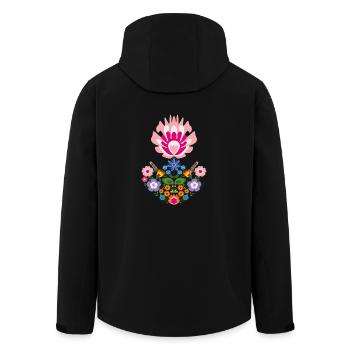 flowers flowers garden garden spring1 - Men’s Recycled Softshell Jacket by Stanley/Stella - black - Back - AI Model Male 185 light (185cm)