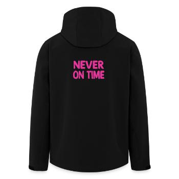 Never on time - Men’s Recycled Softshell Jacket by Stanley/Stella - black - Back - AI Model Male 185 light (185cm)