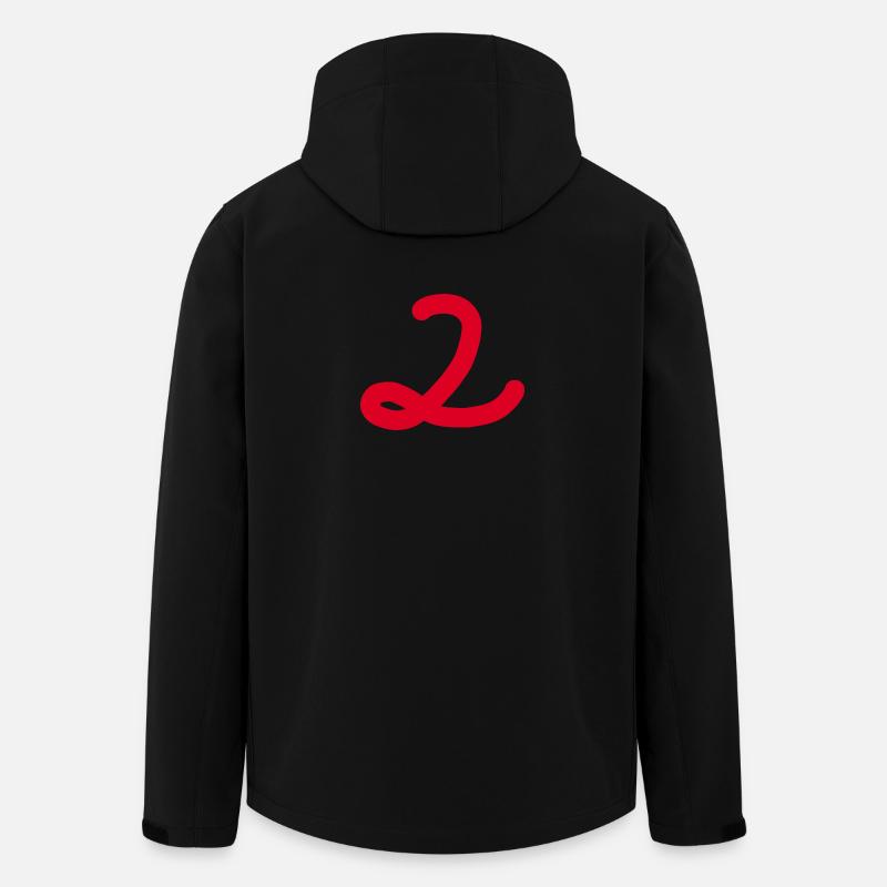 2 Numéro deux numéro rouge - Veste softshell homme en polyester recyclé Stanley/Stella - noir