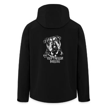 Loved by an Olde English Bulldog OEB Hundespruch - Recycelte Männer Softshell-Jacke von Stanley/Stella - Schwarz - Hinten - AI Model Male 185 light (185cm)