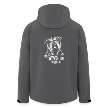 Aimé par un vieux chien anglais Bulldog OEB disant - Veste softshell homme en polyester recyclé Stanley/Stella - charbon - Dos - AI Model Male 185 light (185cm)