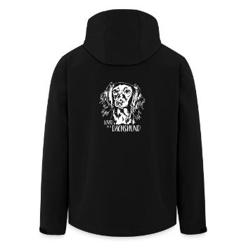 Aimé par un teckel à poil long Teckel chiens Wilsigns - Veste softshell homme en polyester recyclé Stanley/Stella - noir - Dos - AI Model Male 185 light (185cm)