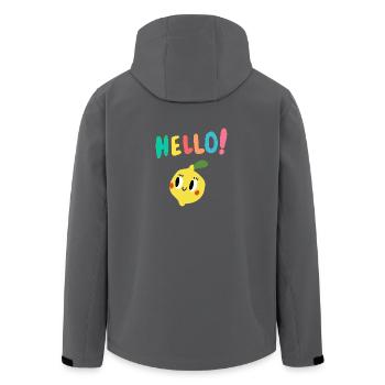 Happy Lemon Shirt - Gift Idea - Men’s Recycled Softshell Jacket by Stanley/Stella - black - Back - AI Model Male 185 light (185cm)