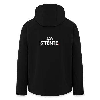 ÇA S’TENTE. – Humour Minimaliste Expression - Veste softshell homme en polyester recyclé Stanley/Stella - noir - Dos - AI Model Male 185 light (185cm)