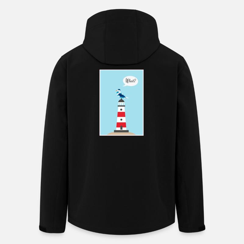 Phare - Mouette - Bande dessinée - Cadeau - Veste softshell homme en polyester recyclé Stanley/Stella - noir