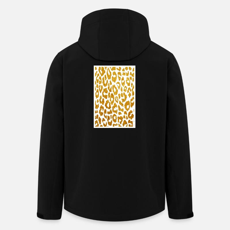 Leopard skin in gold, leopard - Men’s Recycled Softshell Jacket by Stanley/Stella - black