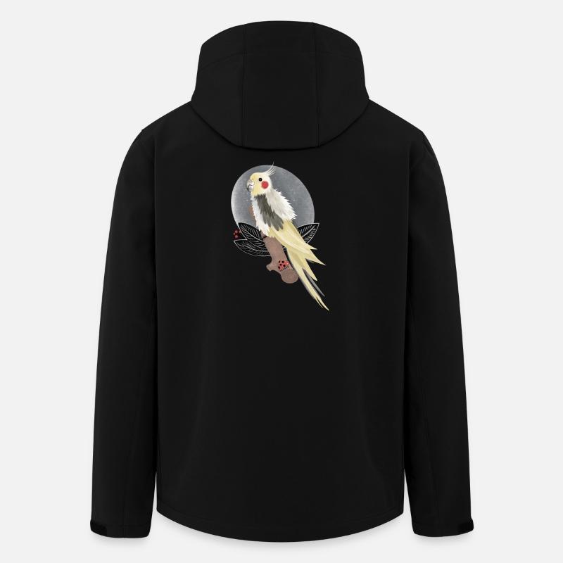 Nymphensittich Kakadu Illustration - Recycelte Männer Softshell-Jacke von Stanley/Stella - Schwarz