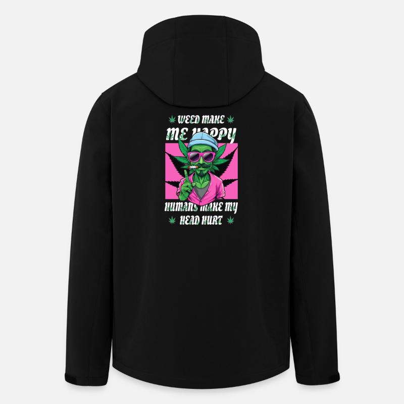 Weed Makes Me Happy... - Men’s Recycled Softshell Jacket by Stanley/Stella - black