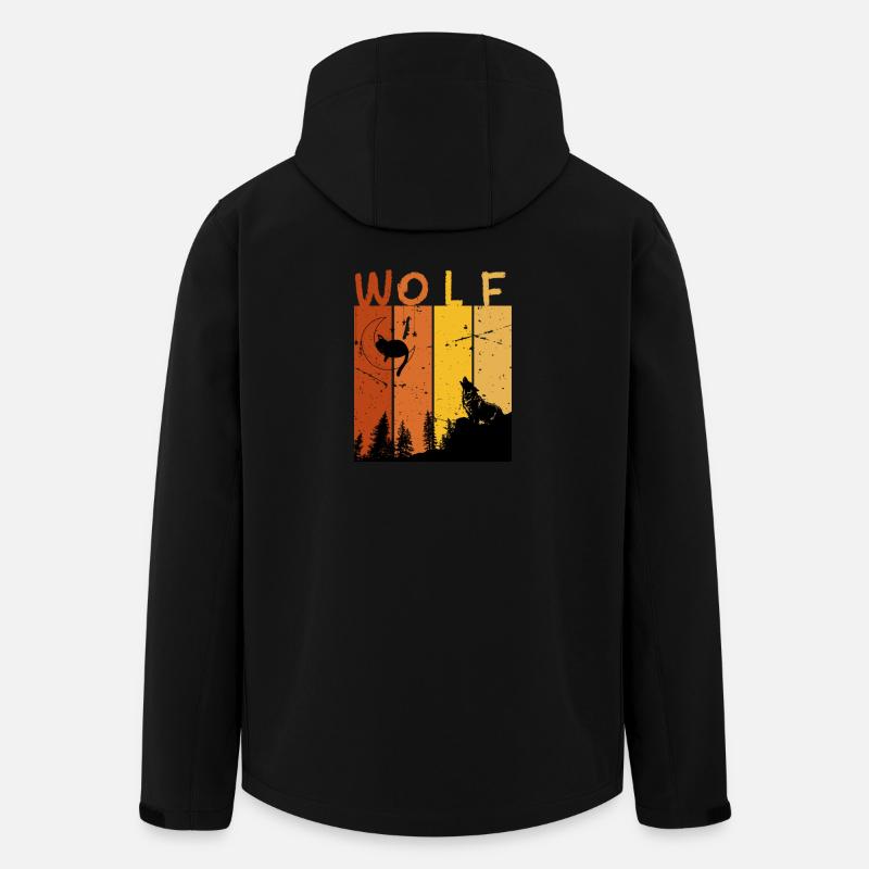 Retro Wolf - Men’s Recycled Softshell Jacket by Stanley/Stella - black