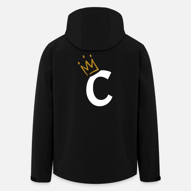 Letter C - initial letter C - Men’s Recycled Softshell Jacket by Stanley/Stella - black