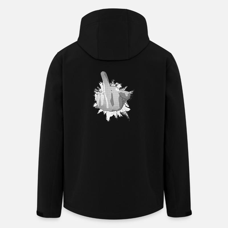 Freches Handzeichen Graffiti Druck - Recycelte Männer Softshell-Jacke von Stanley/Stella - Schwarz