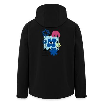 Les Fleurs terribles | Maximaliste Rétro Fleur Fun - Veste softshell homme en polyester recyclé Stanley/Stella - noir - Dos - AI Model Male 185 light (185cm)