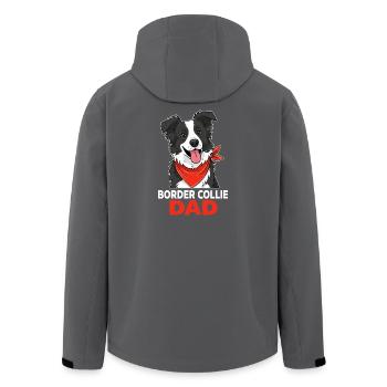 Dessin animé Papa Border Collie – Papa Chien Cadeau - Veste softshell homme en polyester recyclé Stanley/Stella - noir - Dos - AI Model Male 185 light (185cm)