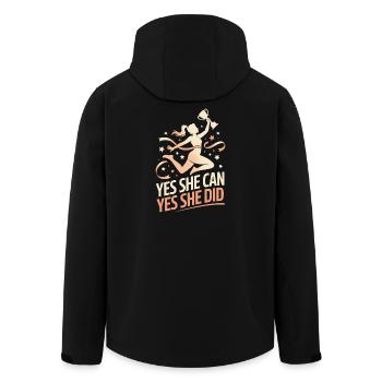  Yes She Can Yes She Did Women Empowerment Women's - Recycelte Männer Softshell-Jacke von Stanley/Stella - Schwarz - Hinten - AI Model Male 185 light (185cm)