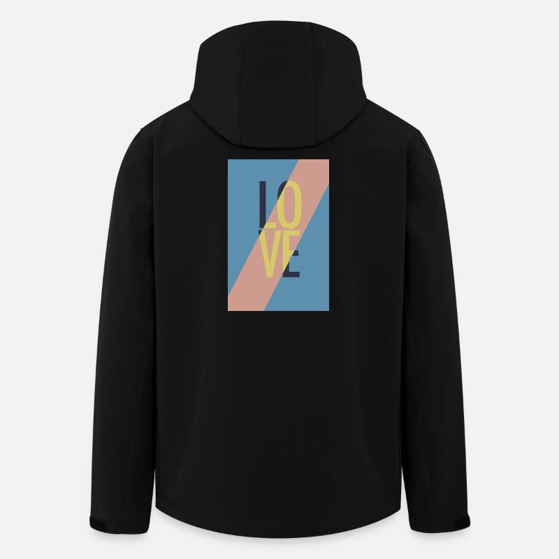 Moderne Love-Botschaft mit Abstraktem Design - Recycelte Männer Softshell-Jacke von Stanley/Stella - Schwarz