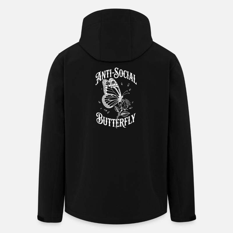 Schmetterling Antisozial - Lustiger Spruch - Recycelte Männer Softshell-Jacke von Stanley/Stella - Schwarz