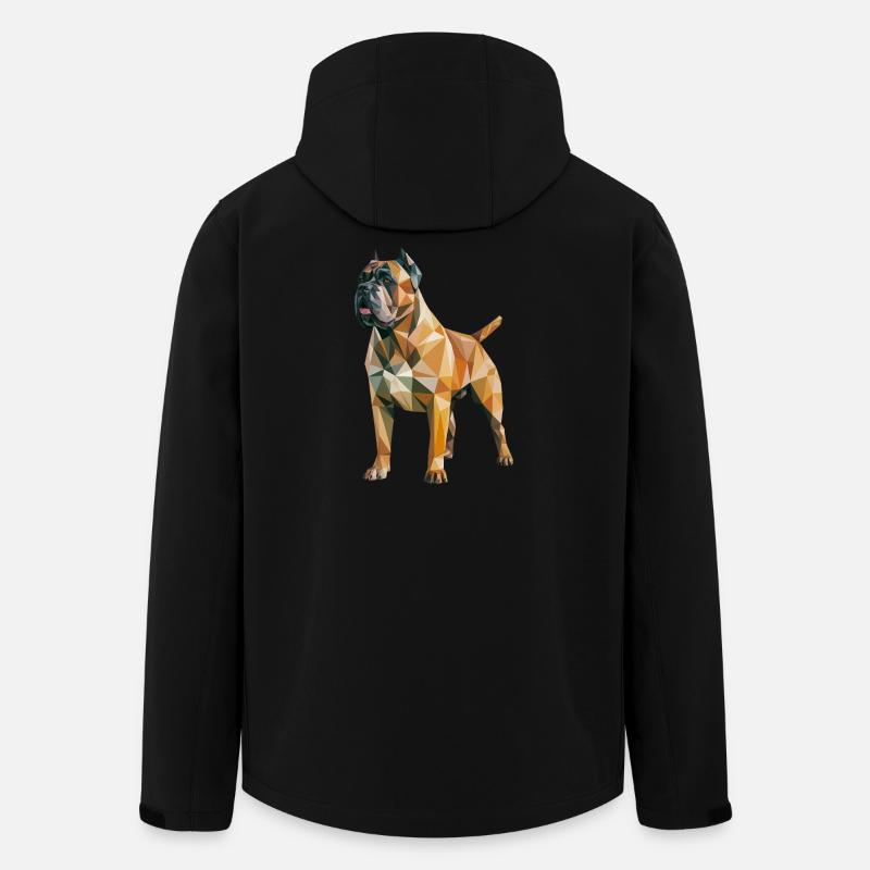 Mastiff - Cool Low Poly  Logo - Men’s Recycled Softshell Jacket by Stanley/Stella - black