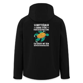 Pedometer? I use the motion detector - Men’s Recycled Softshell Jacket by Stanley/Stella - black - Back - AI Model Male 185 light (185cm)