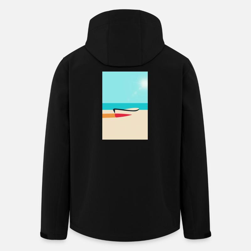 Boot am Strand – Sommer Sonne Meer - Recycelte Männer Softshell-Jacke von Stanley/Stella - Schwarz