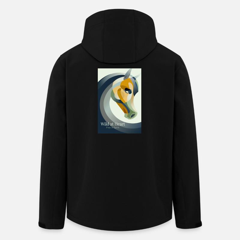 Modernes abstraktes Pferdeposter - Recycelte Männer Softshell-Jacke von Stanley/Stella - Schwarz