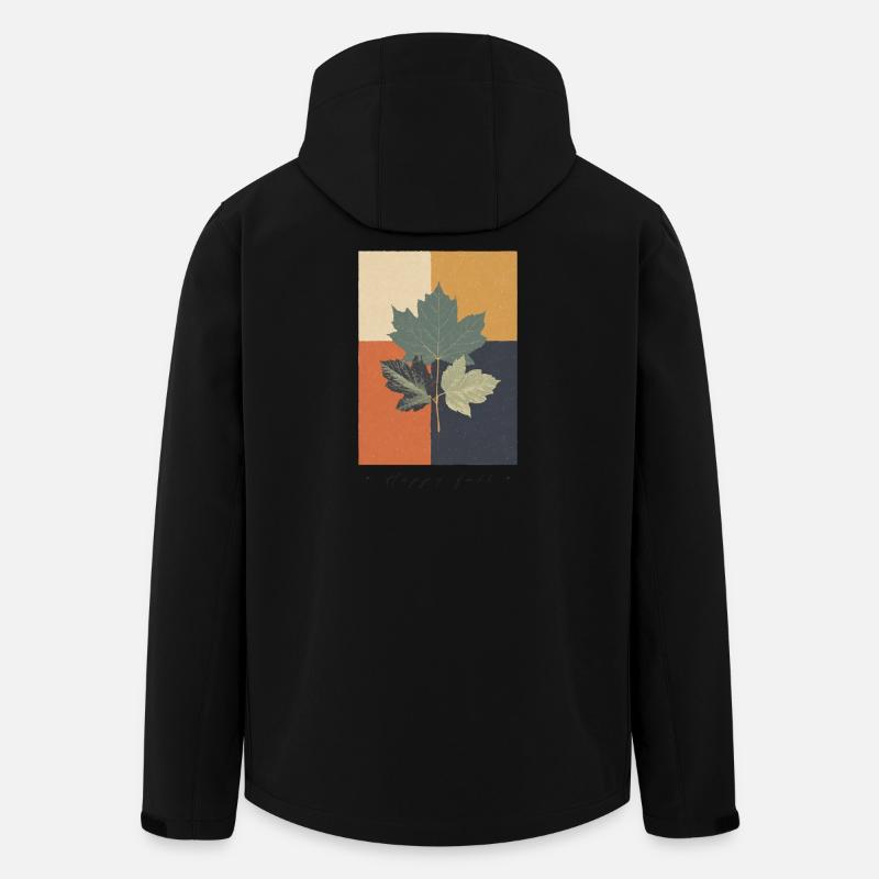 Herbst-Botanicals-Gitter - Recycelte Männer Softshell-Jacke von Stanley/Stella - Schwarz