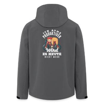 Je respire – il n’y a pas plus de productivité aujourd’hui - Veste softshell homme en polyester recyclé Stanley/Stella - noir - Dos - AI Model Male 185 light (185cm)