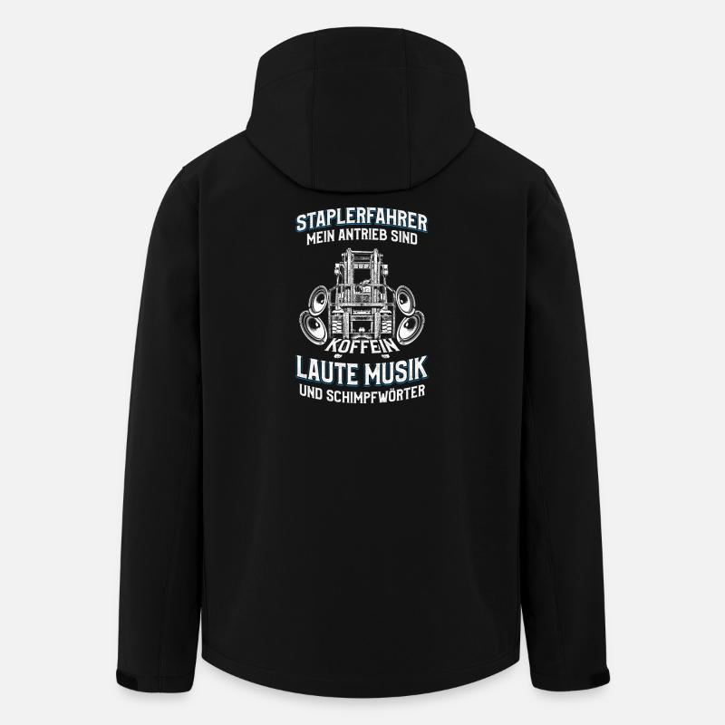Staplerfahrer Spruch Laute Musik Schimpfwörter - Recycelte Männer Softshell-Jacke von Stanley/Stella - Schwarz