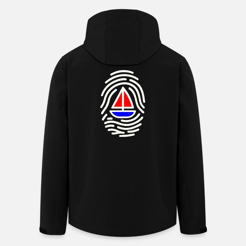 Fingerabdruck Segelboot Design - Recycelte Männer Softshell-Jacke von Stanley/Stella - Schwarz