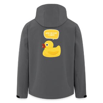 Just Quackin’ Around Duck Design - Recycelte Männer Softshell-Jacke von Stanley/Stella - Schwarz - Hinten - AI Model Male 185 light (185cm)