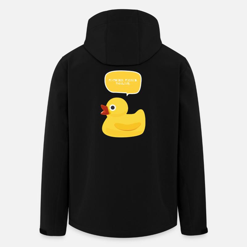 Plumes. Concentré. Fabuleux design de canard - Veste softshell homme en polyester recyclé Stanley/Stella - noir