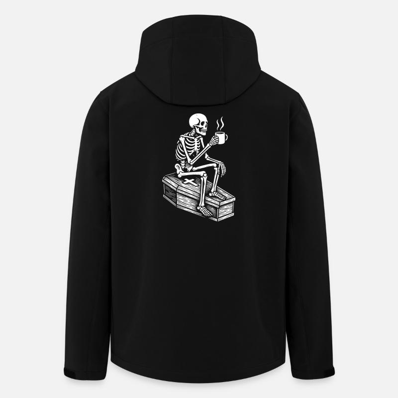 Skeleton drinking espresso - Men’s Recycled Softshell Jacket by Stanley/Stella - black