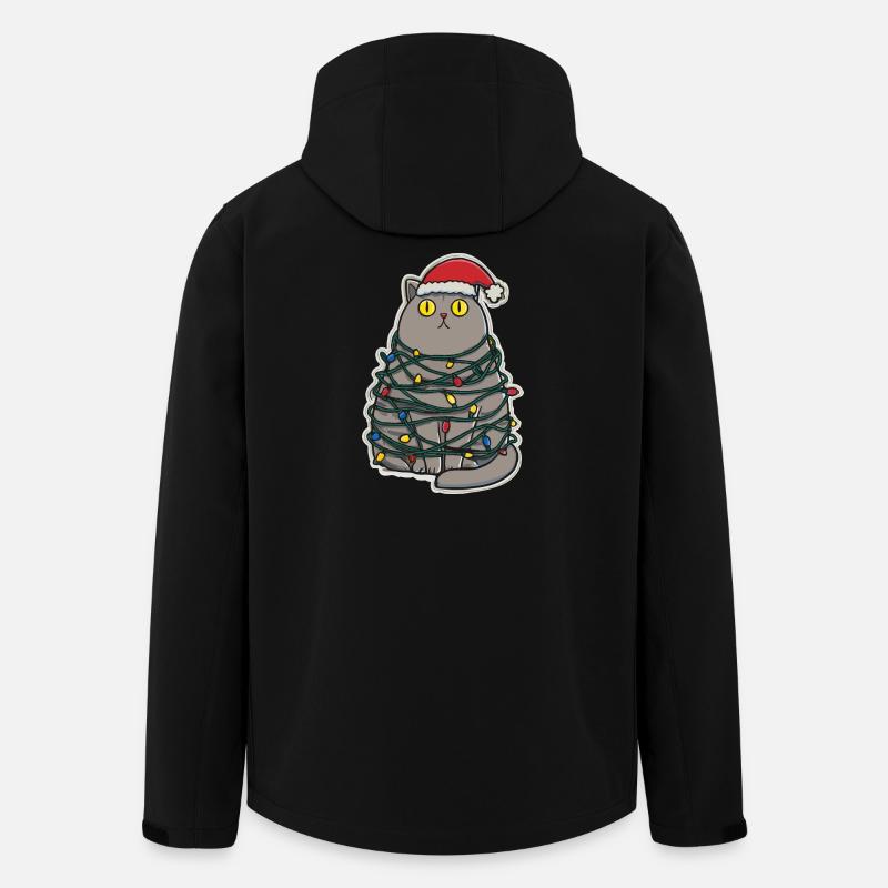 Tollpatschige Katze Weihnachten - Recycelte Männer Softshell-Jacke von Stanley/Stella - Schwarz