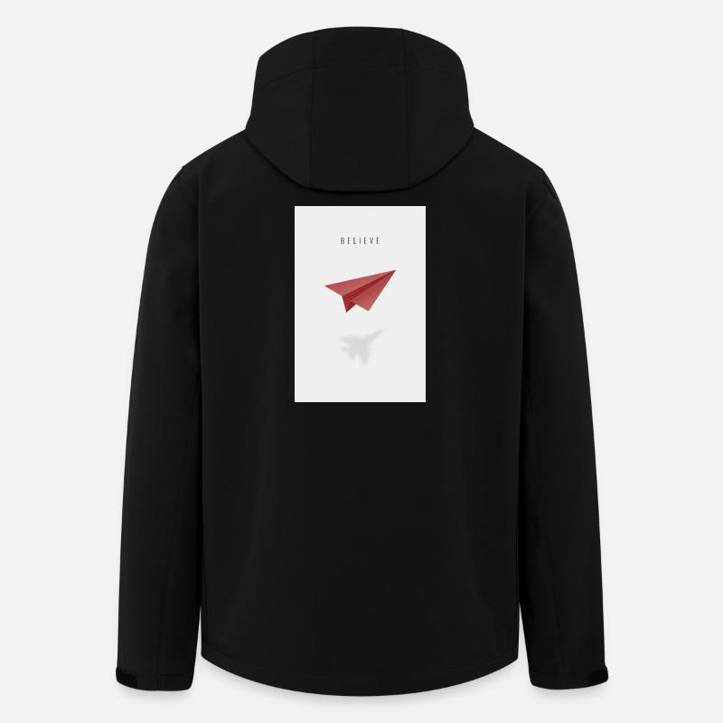 believe  mit Papierflieger - Recycelte Männer Softshell-Jacke von Stanley/Stella - Schwarz