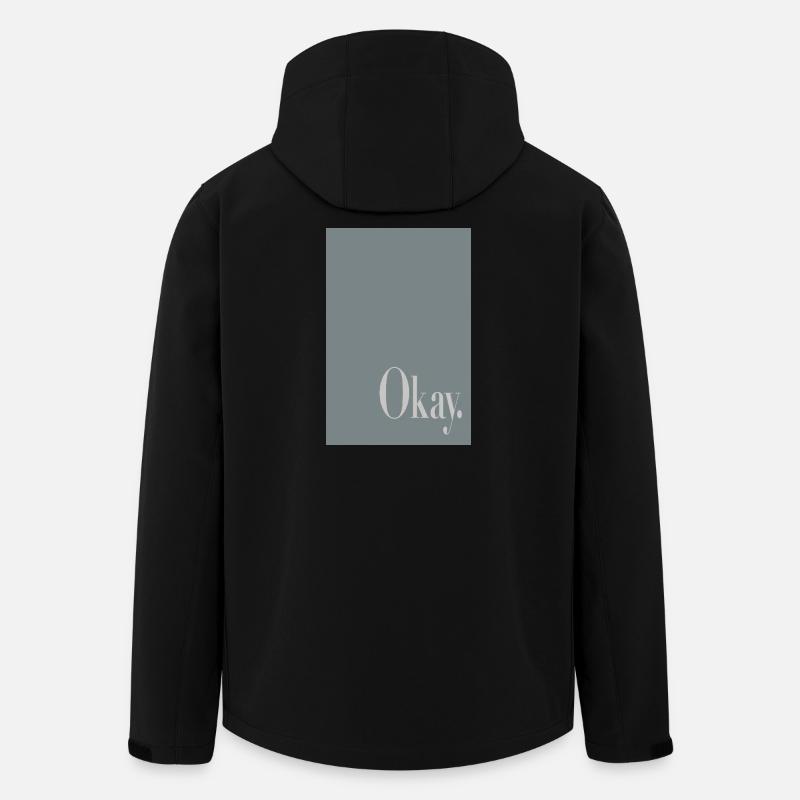 Modernes Minimal Poster – Okay - Recycelte Männer Softshell-Jacke von Stanley/Stella - Schwarz