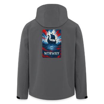 Design de voyage en Norvège - Veste softshell homme en polyester recyclé Stanley/Stella - noir - Dos - AI Model Male 185 light (185cm)