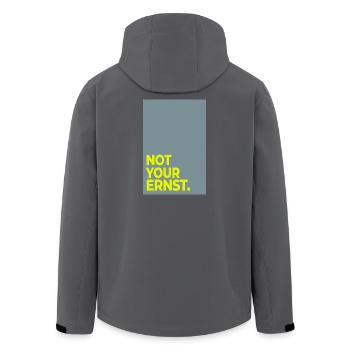Not Your Ernst – Minimal Statement Poster - Recycelte Männer Softshell-Jacke von Stanley/Stella - Schwarz - Hinten - AI Model Male 185 light (185cm)