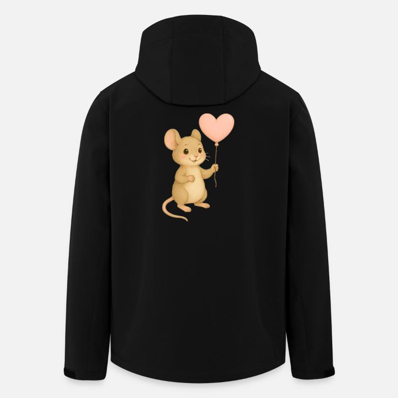 Maus mit Herzballon - Recycelte Männer Softshell-Jacke von Stanley/Stella - Schwarz