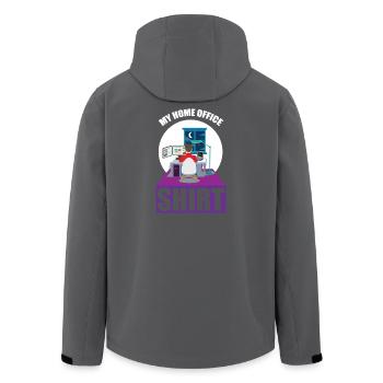 Night Shift Coder Programmer Desk Graphic - Recycelte Männer Softshell-Jacke von Stanley/Stella - Schwarz - Hinten - AI Model Male 185 light (185cm)
