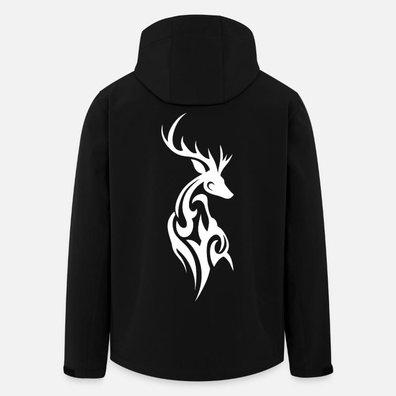 Silhouette du cerf tribal - Veste softshell homme en polyester recyclé Stanley/Stella - noir