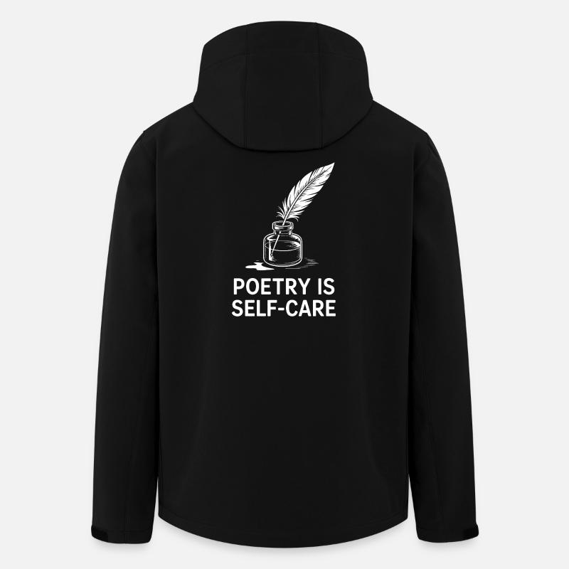 Poetry Self-Care Quill Design - Men’s Recycled Softshell Jacket by Stanley/Stella - black