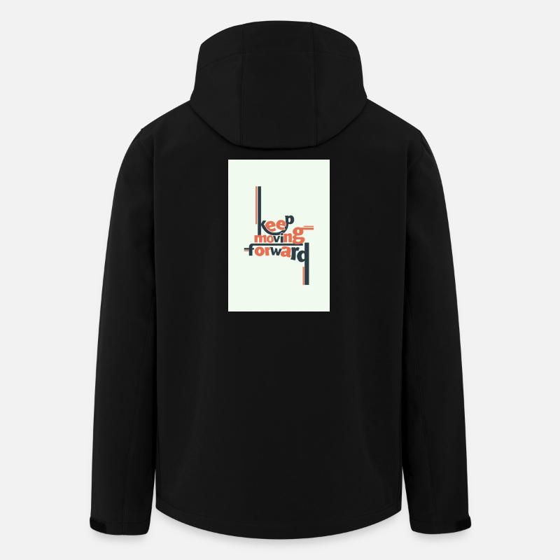 Continuer d’avancer Typographie minimale - Veste softshell homme en polyester recyclé Stanley/Stella - noir