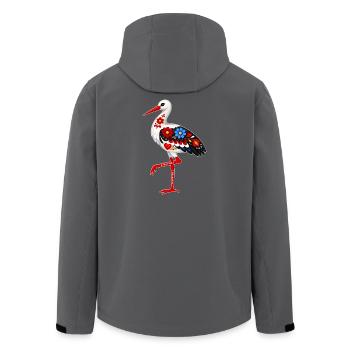 Volksstorch, der auf einem Bein steht - Recycelte Männer Softshell-Jacke von Stanley/Stella - Schwarz - Hinten - AI Model Male 185 light (185cm)