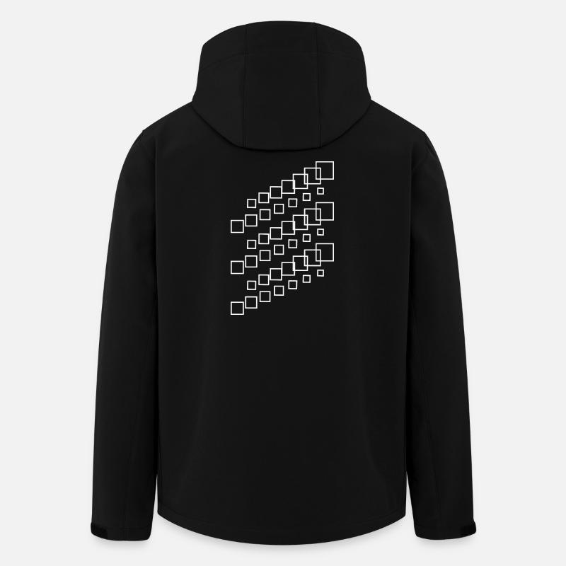 Geometric Square Cascade - Men’s Recycled Softshell Jacket by Stanley/Stella - black