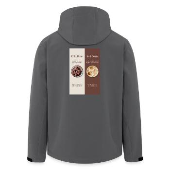 Cold Brew vs Iced Coffee Poster - Men’s Recycled Softshell Jacket by Stanley/Stella - black - Back - AI Model Male 185 light (185cm)