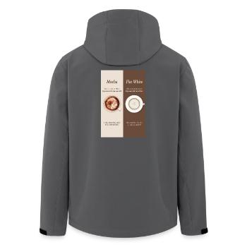 Mocha vs Flat White Coffee Poster - Recycelte Männer Softshell-Jacke von Stanley/Stella - Schwarz - Hinten - AI Model Male 185 light (185cm)
