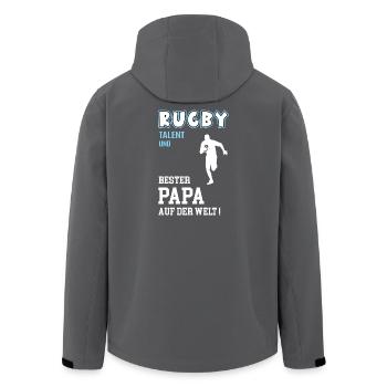 Rugby Bester Papa Vater Vatertag Geburtstag - Recycelte Männer Softshell-Jacke von Stanley/Stella - Schwarz - Hinten - AI Model Male 185 light (185cm)